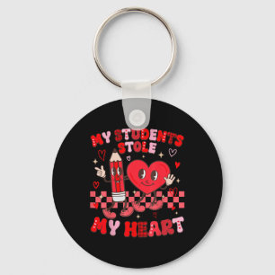 Groovy My Students Stole My Heart Valentines Day T Key Ring