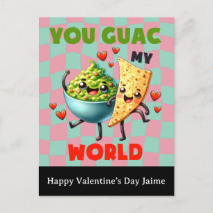 Groovy Nacho Cheese Guac Valentines Day Postcard