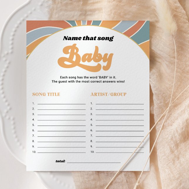 Groovy Name That Song Baby Shower Game (Creator Uploaded)