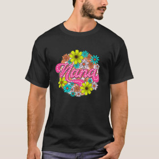 Groovy Nana Retro Flowers Women Mother s Day Grand T-Shirt