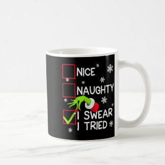 Groovy Naughty I Swear I Tried Christmas Xmas Men Coffee Mug