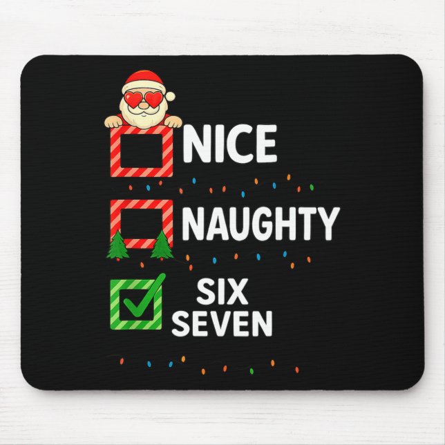 Groovy Naughty Six Seven 67 Christmas Family Xmas  Mouse Pad (Front)
