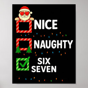 Groovy Naughty Six Seven 67 Christmas Family Xmas Poster