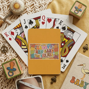 Groovy New Baby on the Way Retro Sunshine Playing Cards