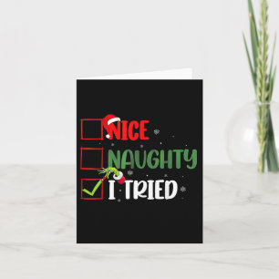 Groovy Nice Naughty I Tried Christmas 2024 Santa C Card