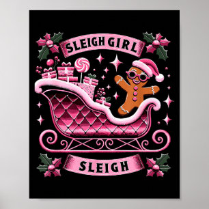 Groovy Nk Christmas Candy Sleigh Girl Gingerbread  Poster