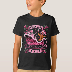 Groovy Nk Christmas Candy Sleigh Girl Gingerbread T-Shirt