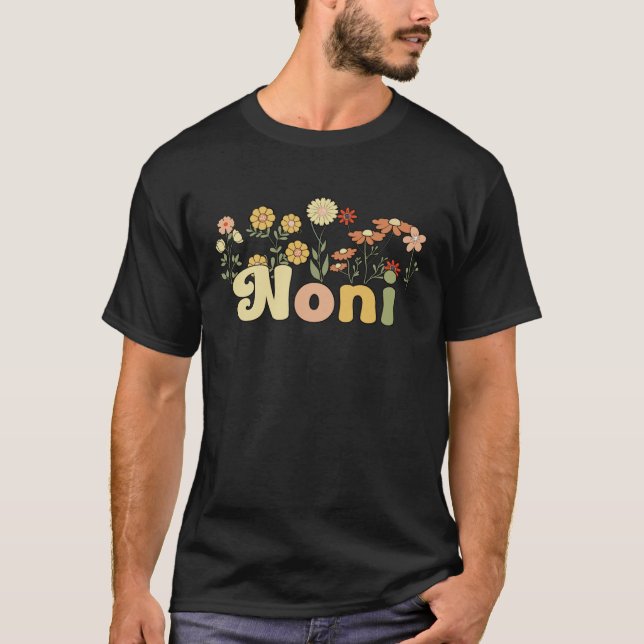 Groovy Noni Grandmother Flowers Noni Grandma  1 T-Shirt (Front)