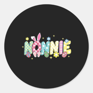 Groovy Nonnie Easter Eggs Flower Bunny Ear Easter Classic Round Sticker