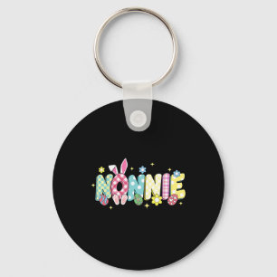 Groovy Nonnie Easter Eggs Flower Bunny Ear Easter  Key Ring