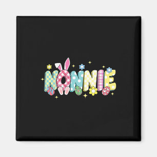 Groovy Nonnie Easter Eggs Flower Bunny Ear Easter Magnet