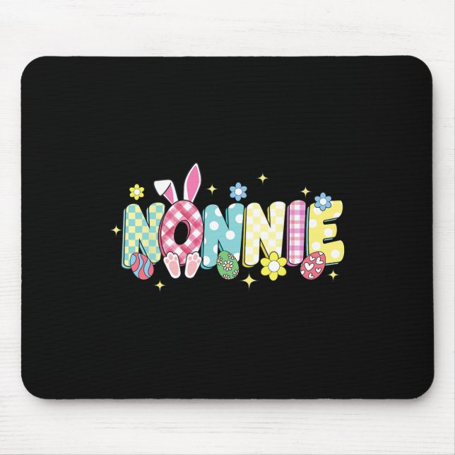 Groovy Nonnie Easter Eggs Flower Bunny Ear Easter  Mouse Pad (Front)