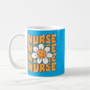 Groovy Nurse Cute Daisy Flower Retro School Nurse Coffee Mug