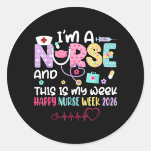Groovy Nurse Healthcare Hospital Nurse Happy Nurse Classic Round Sticker