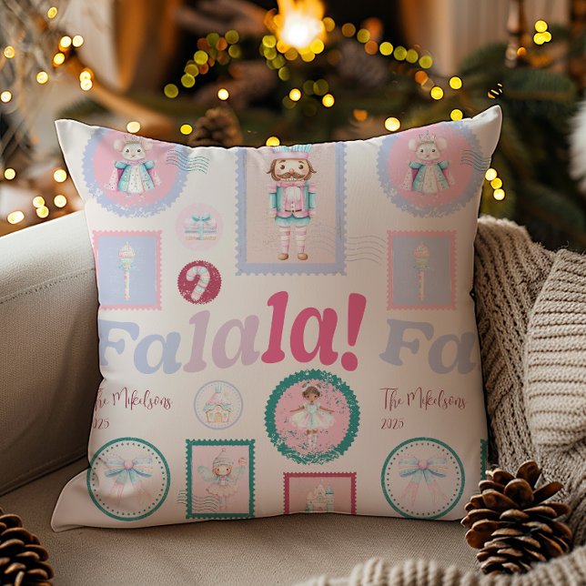 Groovy Nutcracker Retro Pastel Christmas Cushion (Creator Uploaded)