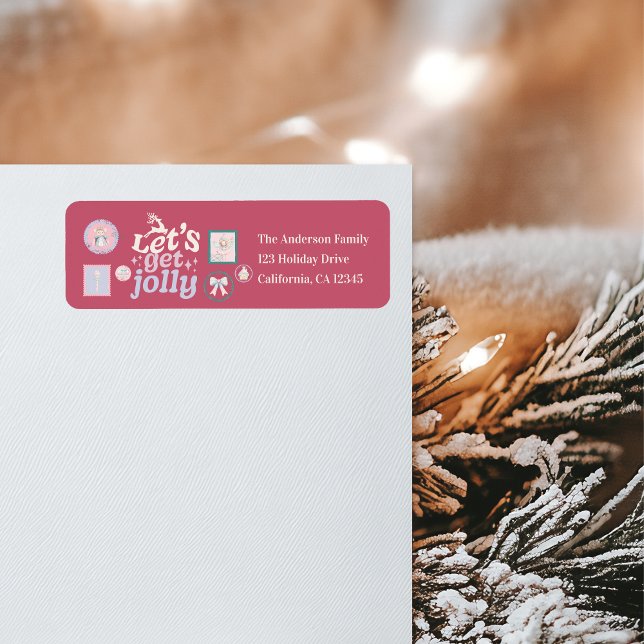 Groovy Nutcracker Retro Pastel Christmas Return Address Label (Creator Uploaded)