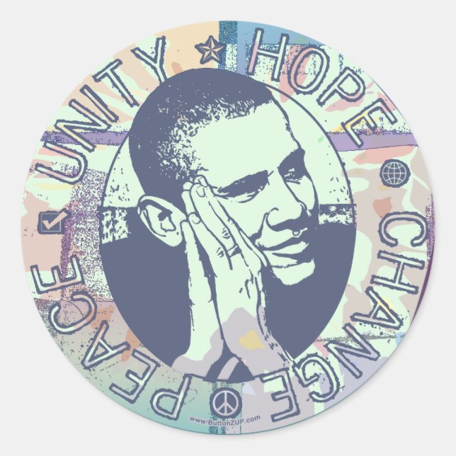 Groovy Obama 2008 Gear Classic Round Sticker (Front)