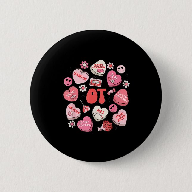 Groovy Occupational Therapy Valentine Ot Conversat 6 Cm Round Badge (Front)