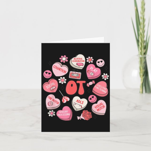 Groovy Occupational Therapy Valentine Ot Conversat Card (Front)