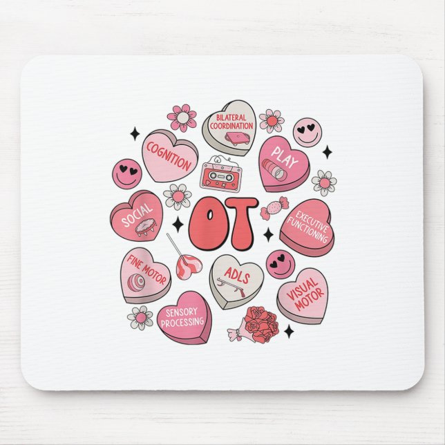 Groovy Occupational Therapy Valentine Ot Conversat Mouse Pad (Front)