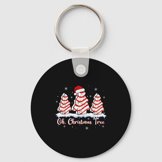 Groovy Oh Christmas Tree Cakes Debbie Beckey Jen C Key Ring (Front)