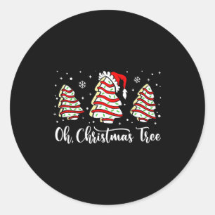 Groovy Oh Christmas Tree Cakes Debbie Becky Jen Ca Classic Round Sticker