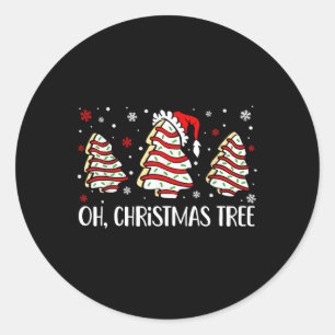 Groovy Oh Christmas Tree Cakes Debbie Becky Jen Ca Classic Round Sticker