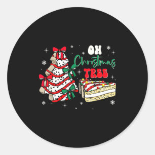 Groovy Oh Christmas Tree Cakes Debbie Becky Jen Ca Classic Round Sticker