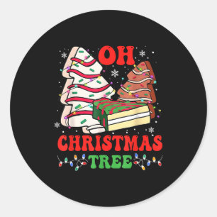 Groovy Oh Christmas Tree Cakes Debbie Becky Jen Ca Classic Round Sticker