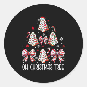 Groovy Oh Christmas Tree Cakes Debbie Becky Jen Ca Classic Round Sticker