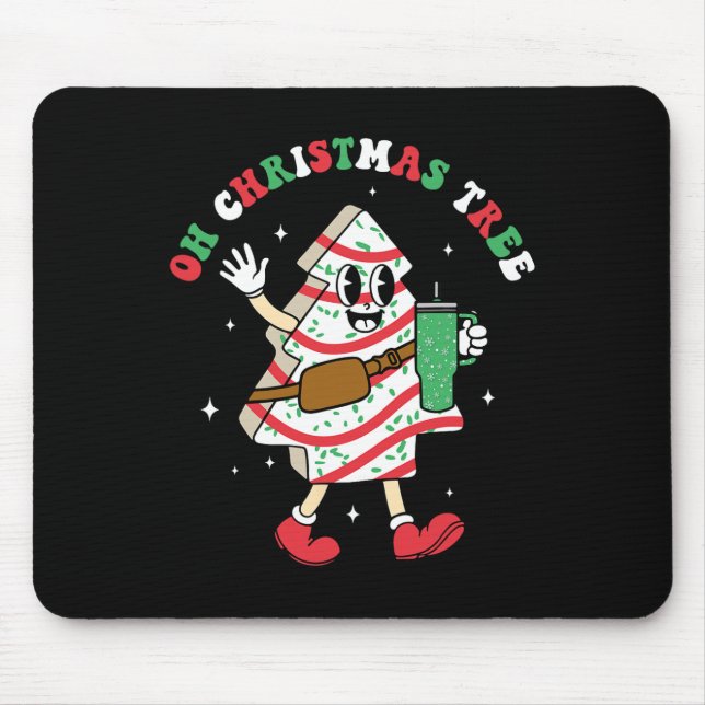 Groovy Oh Christmas Tree Cakes Debbie Becky Jen Ca Mouse Pad (Front)