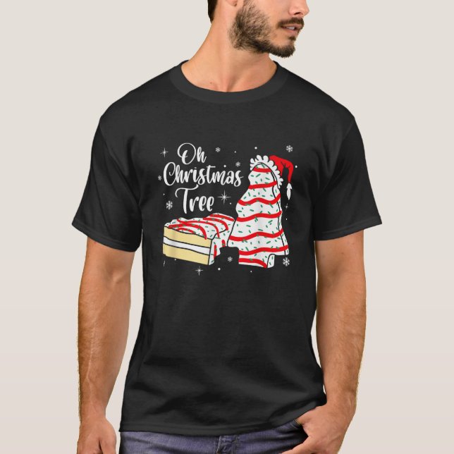 Groovy Oh Christmas Tree Cakes Debbie Becky Jen Ca T-Shirt (Front)