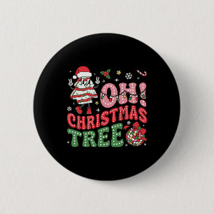 Groovy Oh Christmas Tree Cakes Funny Xmas Cake Lov 6 Cm Round Badge