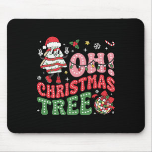 Groovy Oh Christmas Tree Cakes Funny Xmas Cake Lov Mouse Pad