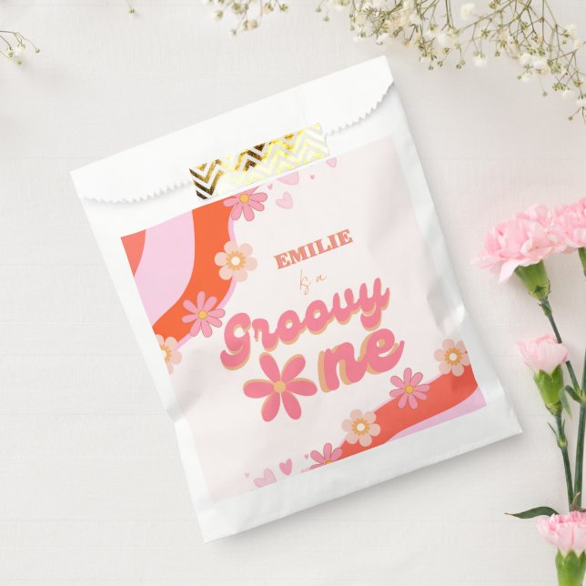 Groovy One 1st Birthday Party Boho Retro Daisy Favour Bag (Sealed)