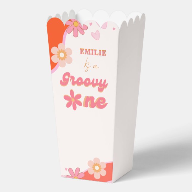 Groovy One 1st Birthday Party Boho Retro Daisy Favour Box (Front)