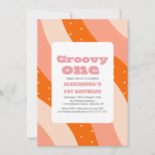 Groovy one 1st Birthday Retro Invitation