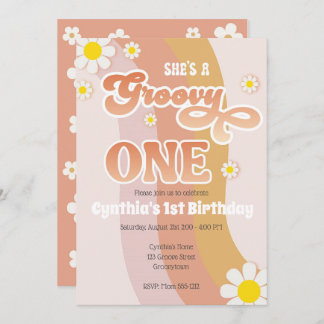 Groovy One Birthday Invitation