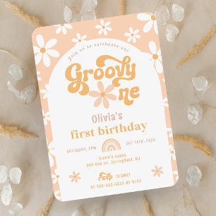 Groovy One Boho Arch 1st Birthday Invitation