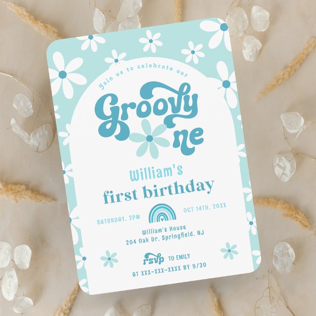 Groovy One Boho Arch 1st Birthday Invitation (Creator Uploaded)