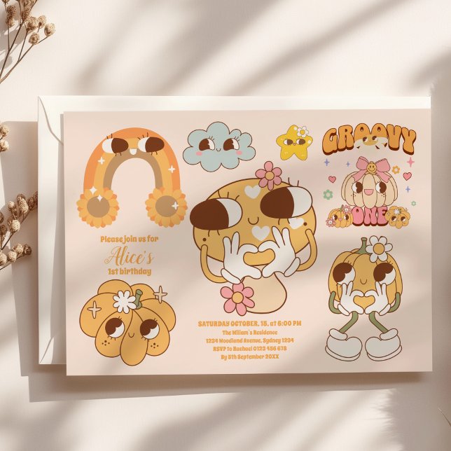 Groovy One Boho Daisy 1st Birthday Party Invitation (Creator Uploaded)