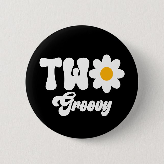 Groovy ONE Daisy 1st First Birthday 6 Cm Round Badge (Front)
