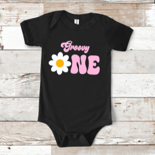 Groovy ONE Daisy 1st First Birthday Baby Bodysuit