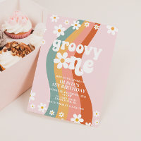 Groovy One daisy rainbow 3rd birthday