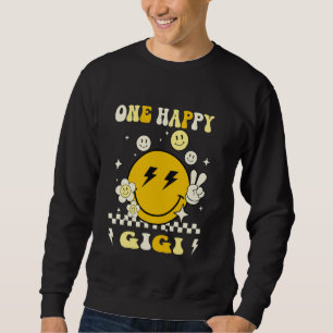 Groovy One Happy Gigi Smile Face Birthday Family M Sweatshirt