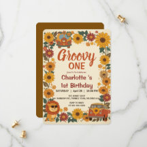 Groovy One Lion Birthday Retro 70s First Birthday