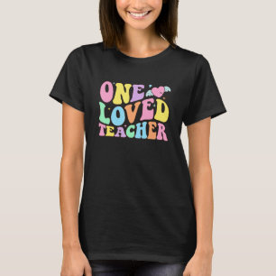 Groovy One Loved Teacher 100 Days of School Valent T-Shirt