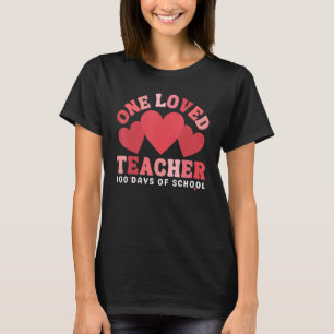 Groovy One Loved Teacher 100 Days of School Valent T-Shirt