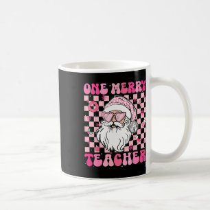 Groovy One Merry Teacher Christmas Xmas Santa Clau Coffee Mug