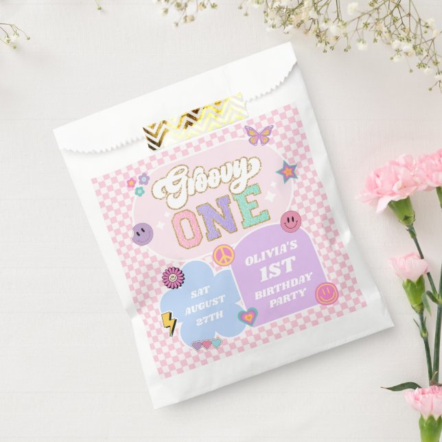 Groovy One Preppy Patch 1st Birthday Party Favour Bag (Sealed)